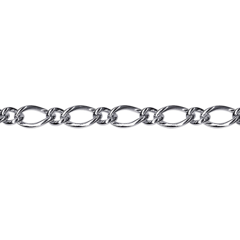 Stg Silver Oval Figaro 1+1 Bracelet - 19cm