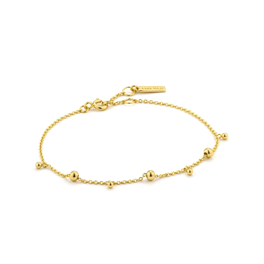 Ania Haie Gold Plated Modern Drop Balls Bracelet