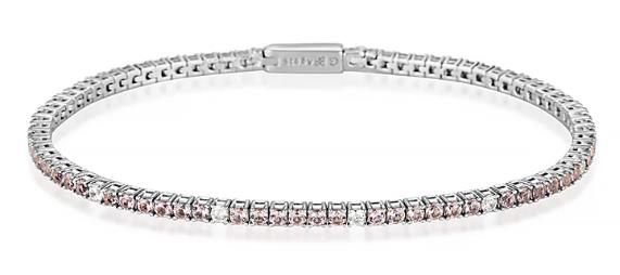 Georgini - Milestone Morganite CZ 2mm Tennis Bracelet - Silver