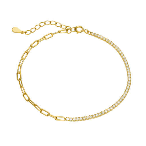 Gold Plated Fine Cz Tennis Bracelet