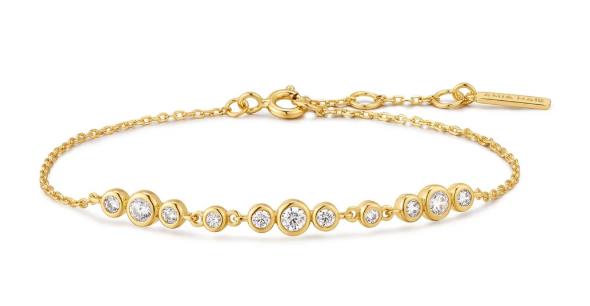 Ania Haie - Luna Graduated Bezel Cz Bracelet - Gold Plated