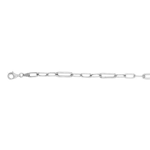 Stg Silver Paperclip Bracelet - 21cm