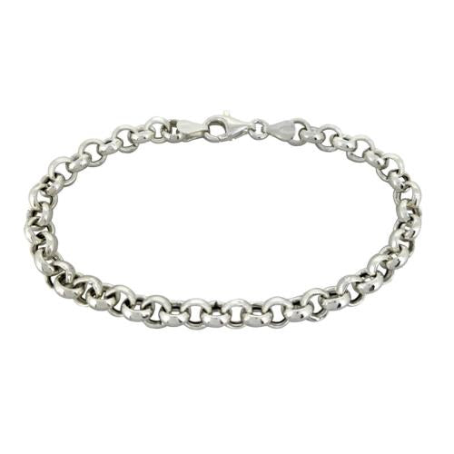 Stg Silver Round Belcher Bracelet - 21cm