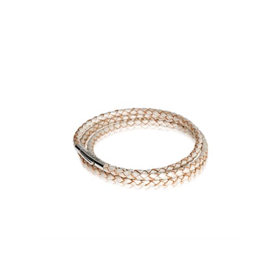 Evolve Leather Bracelet Pearl 18cm -3