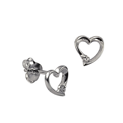 Stg Open Heart Cz Studs