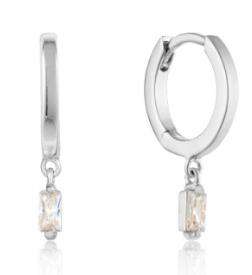 Ania Haie - Stg Silver Glow Getter Huggie Hoops