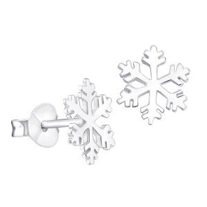 Stg Silver Snowflake Studs