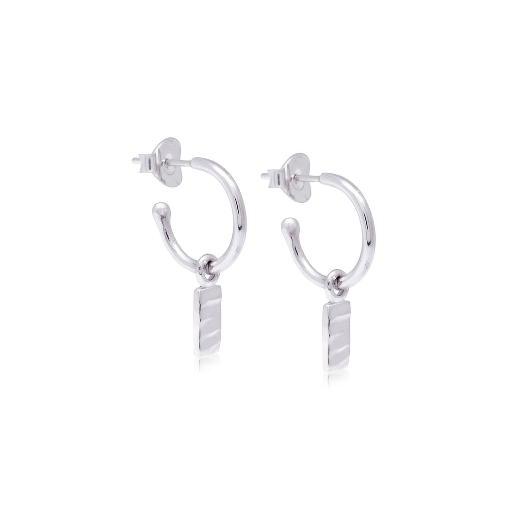 Caja Jewellery - Stg Isla Rectangle Charm Hoops