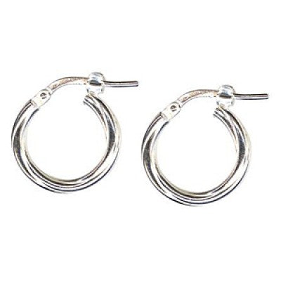 Stg Silver Italian Twist Hoop Earrings