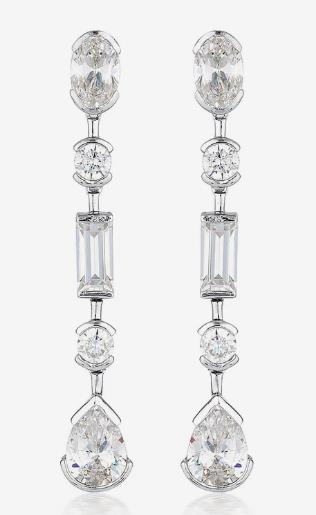 Georgini - Mosaic Long Drop Earrings - Silver