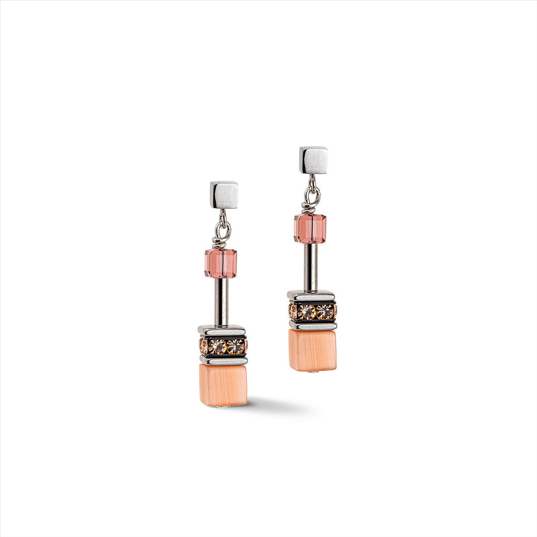 Peach Geo-Cube Earrings