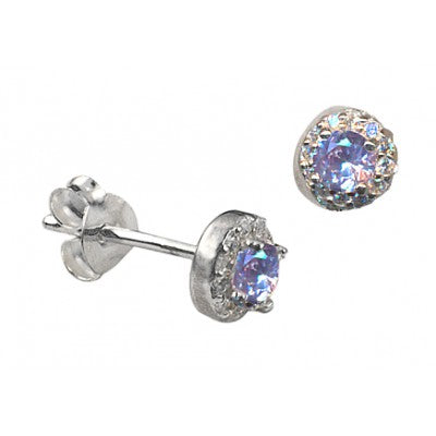 Stg Silver Lavender Cz Studs