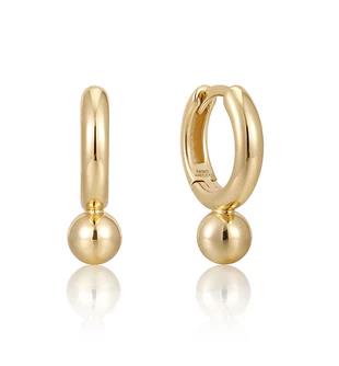 Ania Haie - Gold Plated Orb Drop Huggie Hoop Earrings