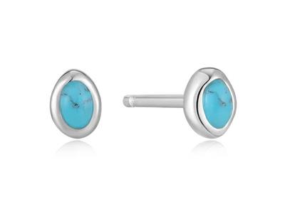 Ania Haie - Silver Turquoise Wave Stud Earrings