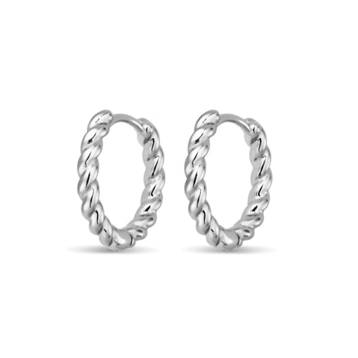 Sterling Silver Twisted Hoop Earrings