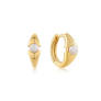 Ania Haie Gold Plated Pearl Geometric Huggie Hoop Earrings
