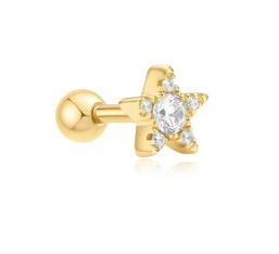 Ania Haie - Gold Plated Five-Point Star Barbell Single Earring