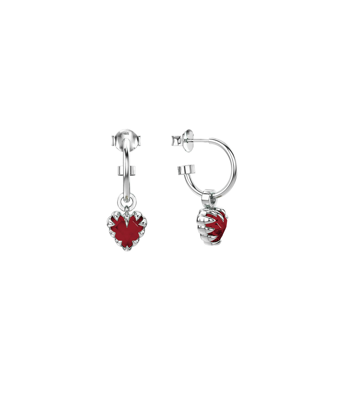 Stolen Girlfriends Club - Love Claw Anchor Earrings - Garnet