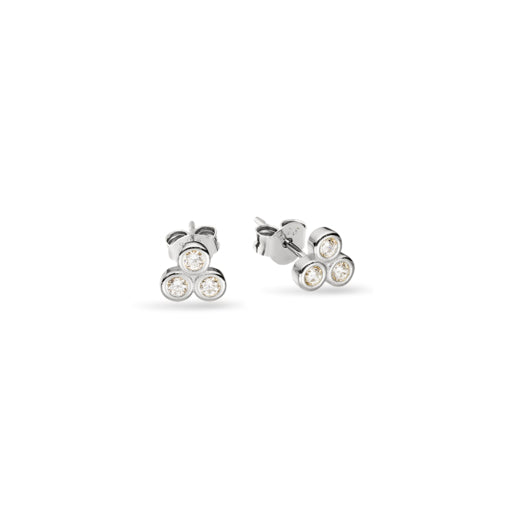 Sterling Silver Trio Cz Circle Studs