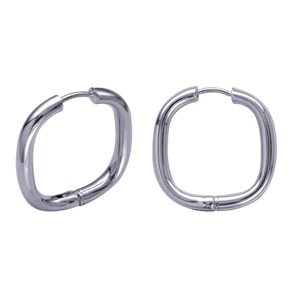 Stg Silver Square Huggies