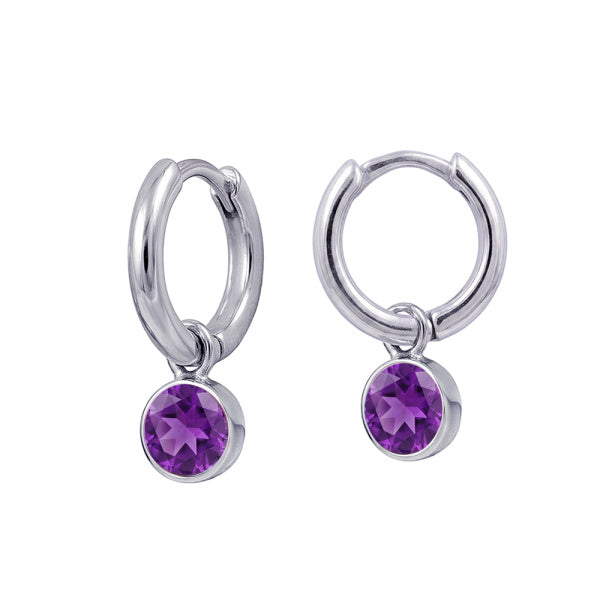 Birthstone Huggies - February