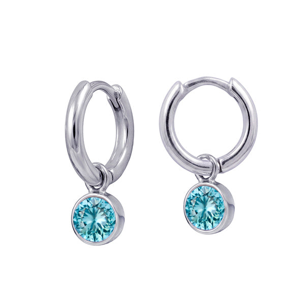 Birthstone Huggies - March