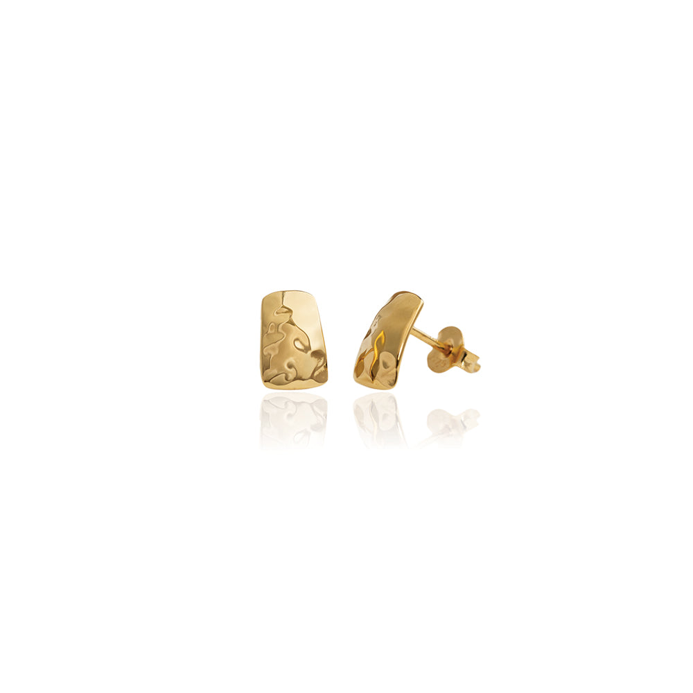 Evolve - Pebble Studs - (Ripple) - Gold Vermeil