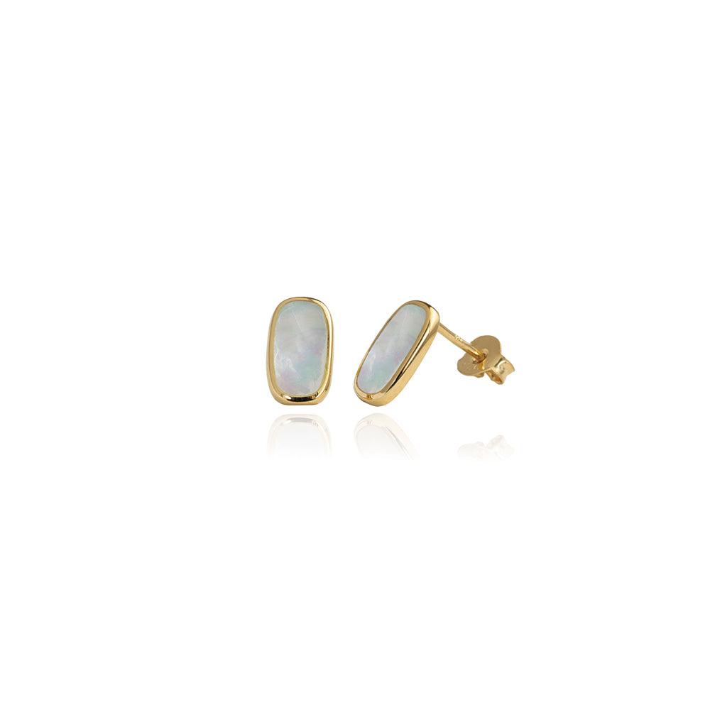 Evolve - Coastal Pearl Studs - (Radiance) - Gold Vermeil
