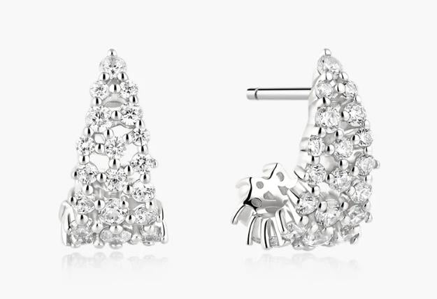 Ania Haie - Fairy Pave Openwork Curved Stud Hoop Earrings