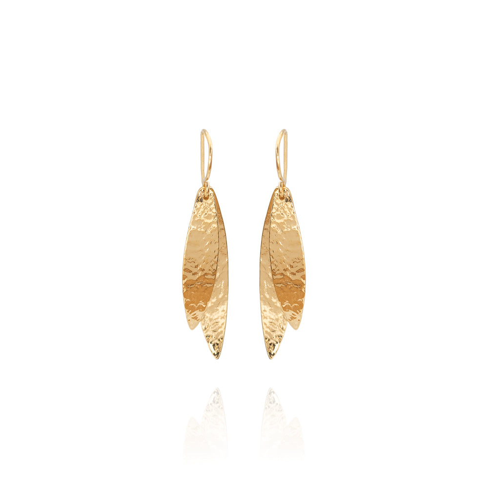 Evolve - Kauri Leaves Drops (Heritage) - Gold Vermeil