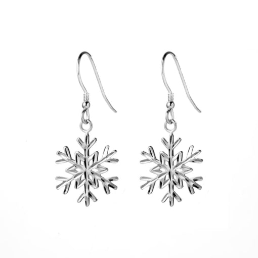 Sterling Silver Snowflake Drop Earrings