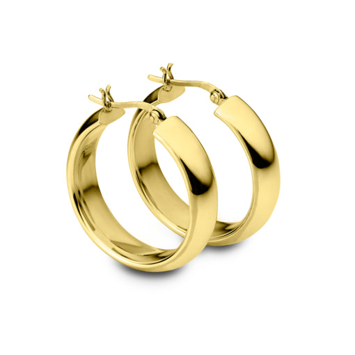 Sterling Silver/Gold Plated Domed Hoop Earrings