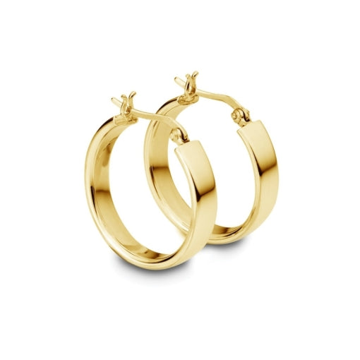 Sterling Silver/Gold Plated Flat Hoops