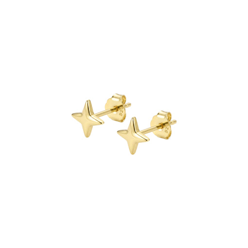 Sterling Silver/Gold Plated North Star Plain Studs