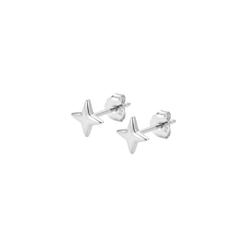 Sterling Silver North Star Plain Studs