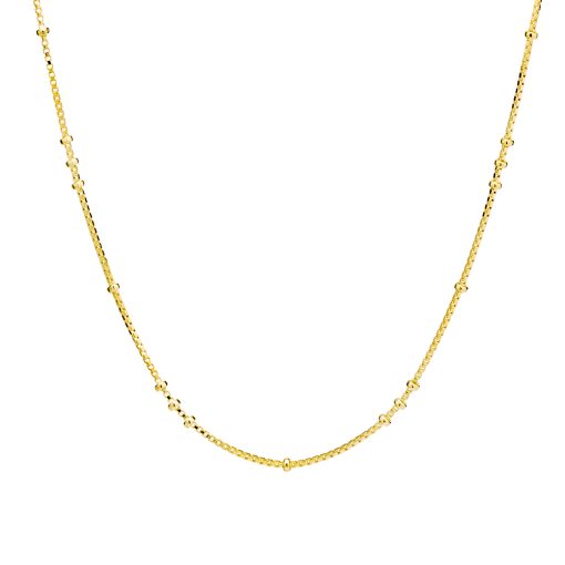 Sterling Silver/Gold Plated Fine Venetian Chain With Bead Details - 45cm