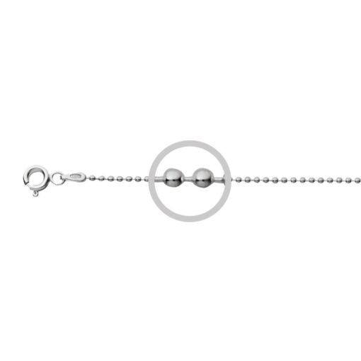 Sterling Silver Bead Chain - 55cm