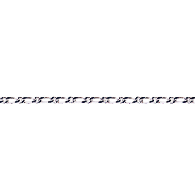 Stg Silver Diamond Cut Figaro Chain - 50cm