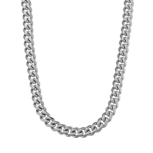 Stainless Steel 8mm Matte Finish Cuban Link Chain - 55cm