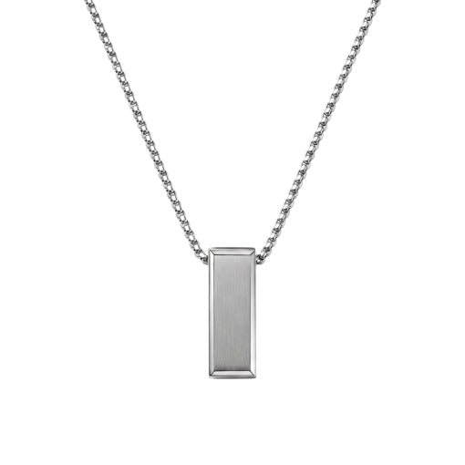 Stainless Steel Vertical Bar Pendant Necklace