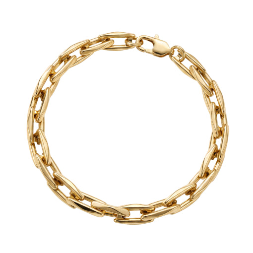 Stainless Steel/Gold Plated Open Abstract Chain Link Bracelet