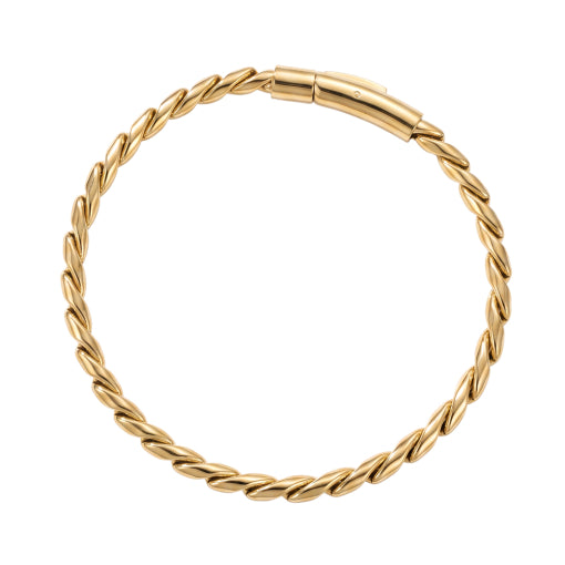 Stainless Steel/Gold Plated 4mm Serpentine Link Bracelet