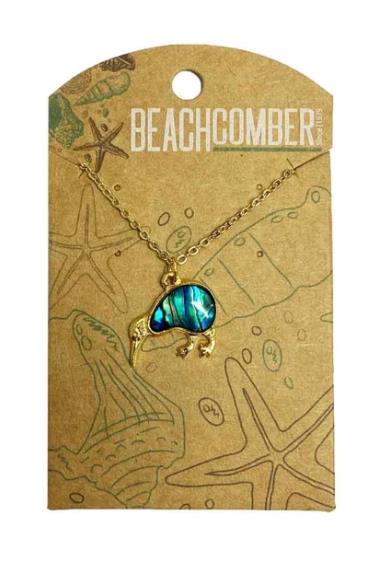 Kiwi Pāua & Gold Plated Necklace - Carded