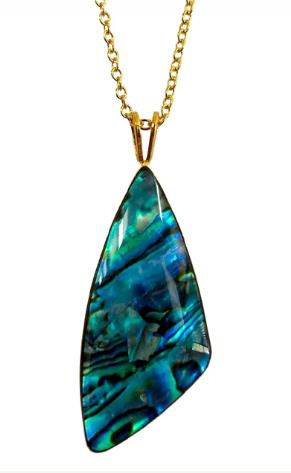 Freeform Pāua & Gold Plated Necklace