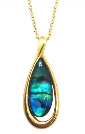 Elegant Pāua & Gold Plated Necklace