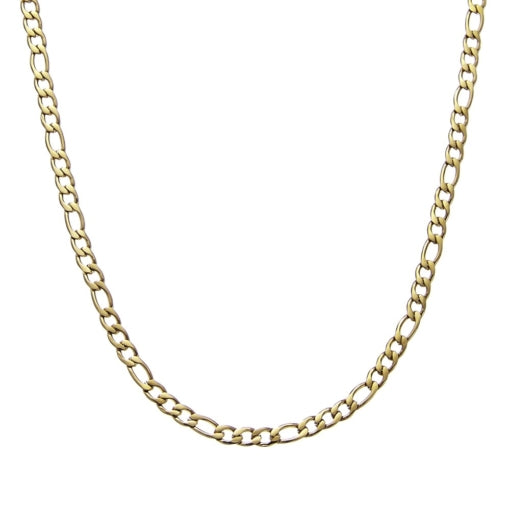 Stainless Steel/Gold Plated Figaro Link Chain - 60cm