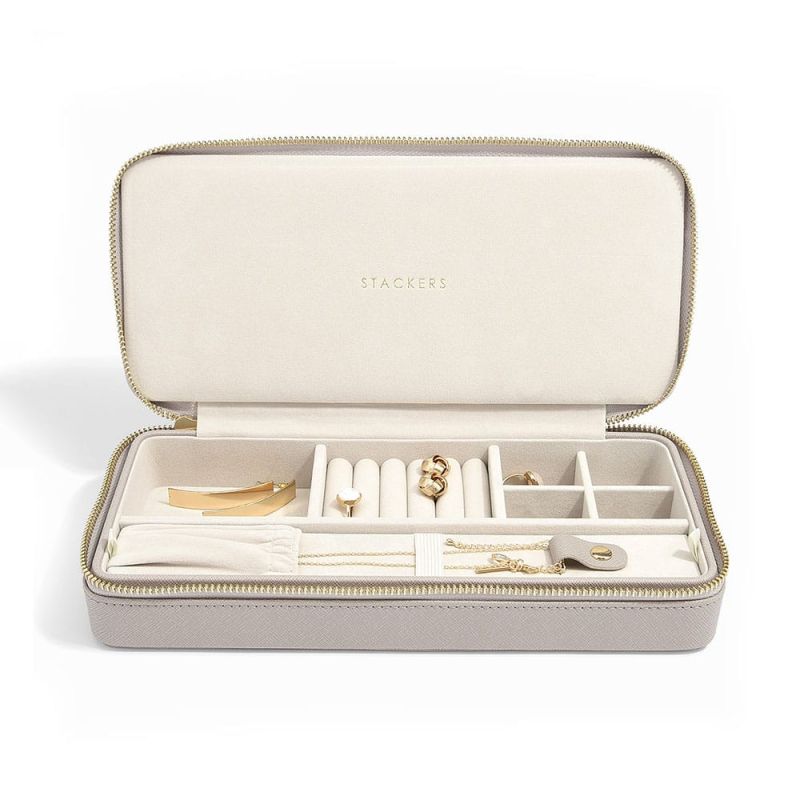 Stackers Travel Necklace Jewellery Box – Taupe