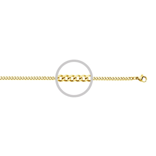Stainless Steel/Gold Plated Curb Chain - 45cm
